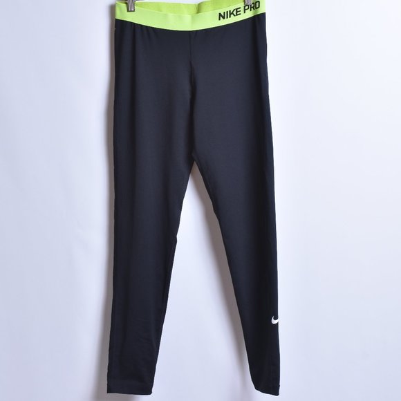 Nike Pants & Jumpsuits | Nike Pro Black Volt Leggings Sz Xl | Poshmark